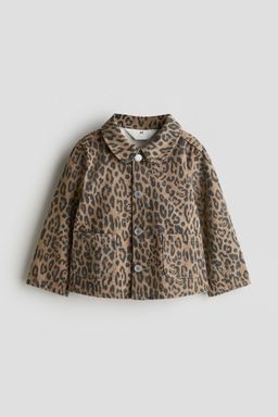 H&M - Girls Beige Patterned Twill Jacket