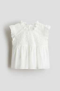 H&M - Girls White Lace-Inset Blouse