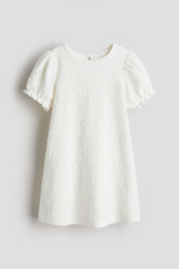 H&M - Girls White Jacquard-Jersey Dress