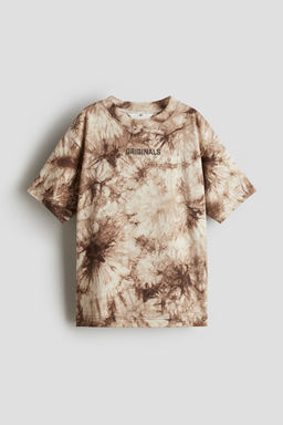 H&M - Boys Beige Printed Cotton T-Shirt