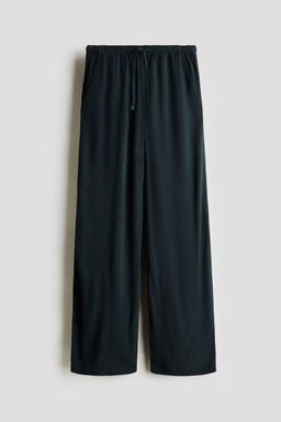 H&M - Girls Black Crinkled Loose-Fit Trousers