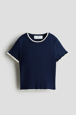 H&M - Girls Blue Rib-Knit Top