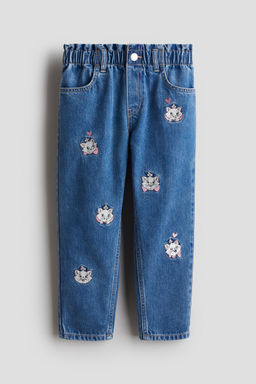 H&M - Girls Blue Loose Fit Tape Jeans