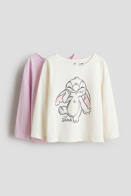 H&M - Girls 2-Pack Printed Cotton Tops