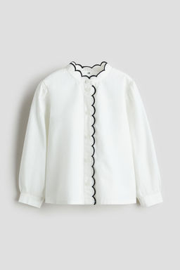 H&M - Girls White Cotton Poplin Blouse