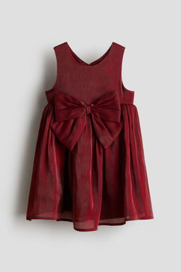 H&M - Girls Red Bow-Detail Organza Dress