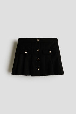 H&M - Girls Black Pleated Flannel Skirt