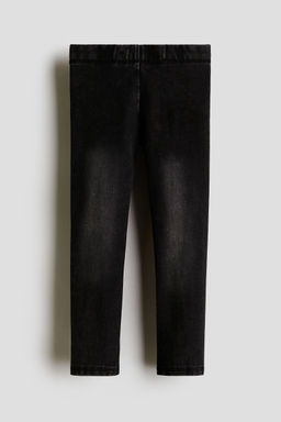 H&M - Girls Grey Denim-Look Jersey Leggings
