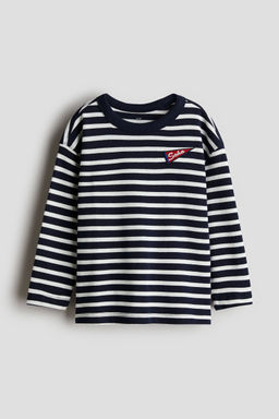 H&M - Boys Blue Long-Sleeved Cotton T-Shirt