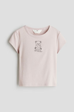 H&M - Girls Pink Cotton Jersey Top