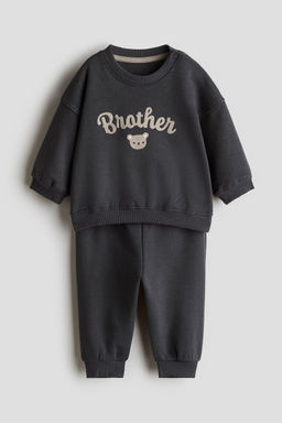 H&M - Girls Grey 2-Piece Sibling Sweatshirt Set