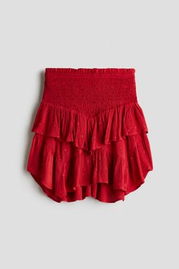 H&M - Girls Red Smocked Flounce Skirt
