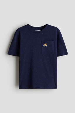 H&M - Boys Blue Embroidery-Detail Cotton T-Shirt