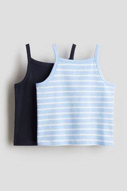 H&M - Girls 2-Pack Cotton Strappy Tops
