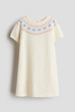 H&M - Girls White Knitted Jumper Dress