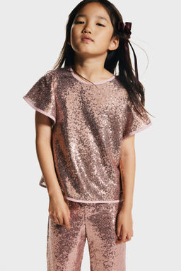 H&M - Girls Pink Sequined Top