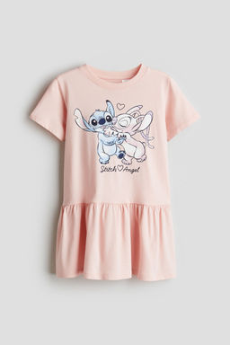 H&M - Girls Pink Printed Cotton Jersey Dress