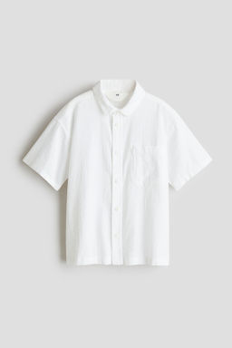 H&M - Boys White Cotton Seersucker Shirt
