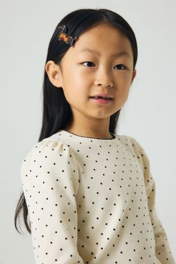 H&M - Girls White Picot-Trimmed Jersey Top
