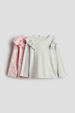 H&M - Girls 2-Pack Printed Jersey Tops