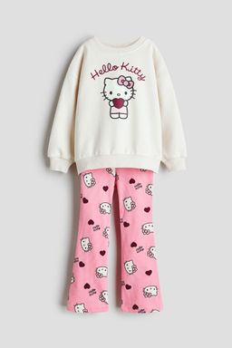 H&M - Girls White 2-Piece Sweatshirt And Leggings Set