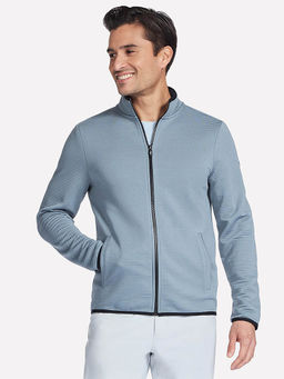 SKECHERS - Navy Blue Solid Regular Fit Jacket