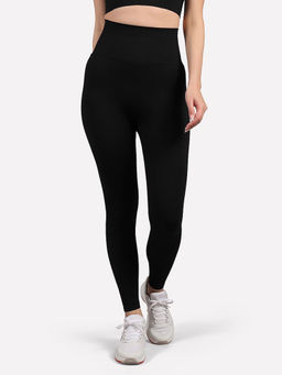 SKECHERS - Black Solid Skinny Fit Leggings