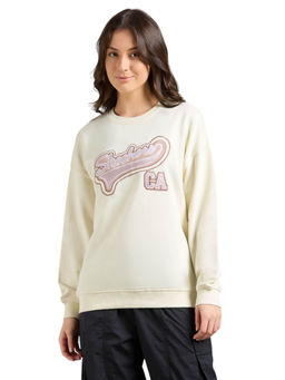 SKECHERS - White Embroidered Oversized Fit Sweatshirt