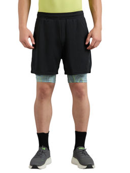 SKECHERS - Black Solid Regular Fit Shorts