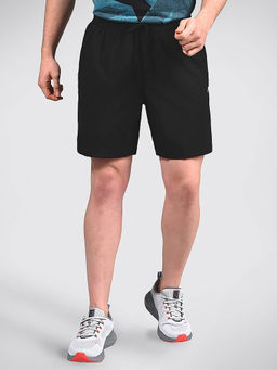 SKECHERS - Black Solid Regular Fit Shorts