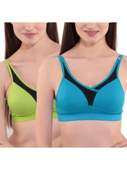 Floret - Pack of 2 Full-Coverage Sports Bras T 3001 - Multi-Color