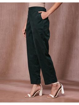Fabindia - Green Cotton Full Length Casual Tapered Pant