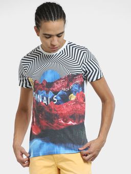 Jack & Jones - Men Printed White T-shirt