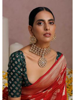 SWABHIMANN - Zaina Gold Plated Kundan Choker Necklace Set