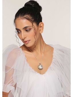 SWABHIMANN - Dhaya Grey Polki Pendant Necklace