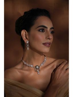 SWABHIMANN - Velini Green Polki Necklace Set