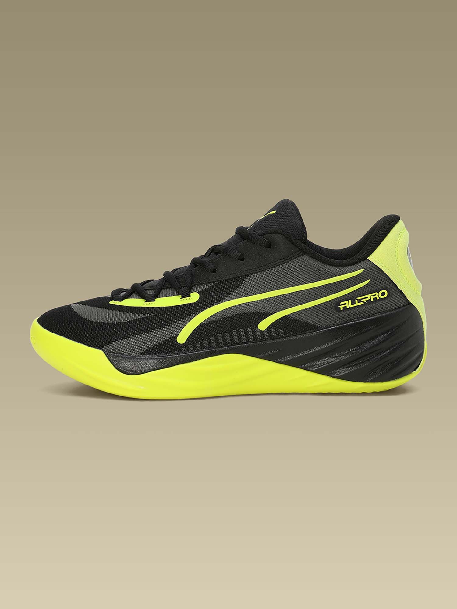Buy Puma All-Pro Nitro Unisex Black & Yellow Basketball Shoes (UK