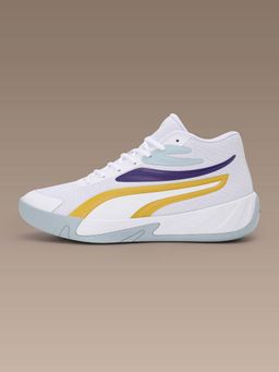 Puma - Court Pro Unisex Off White & Yellow Basketball Shoes