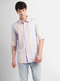 Jack & Jones - White Striped Full Sleeves Shirt
