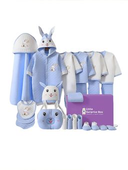 Little Surprise Box - Unisex Blue Bunny Newborn Baby Gift Hamper Box (Set of 21) (0-6 Months)