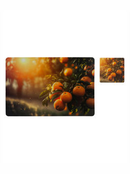 OBSESSIONS - Set of 6 printed Placemats & Coasters Orange