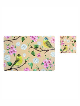 OBSESSIONS - Set of 6 printed Placemats & Coasters Beige