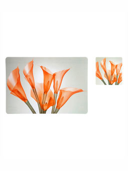 OBSESSIONS - Set of 6 printed Placemats & Coasters Orange