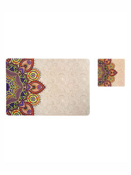 OBSESSIONS - Set of 6 printed Placemats & Coasters Beige