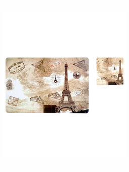 OBSESSIONS - Set of 6 printed Placemats & Coasters D.Beige