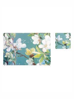 OBSESSIONS - Set of 6 printed Placemats & Coasters Blue and Green