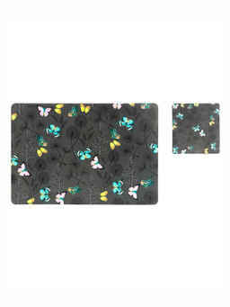 OBSESSIONS - Set of 6 printed Placemats & Coasters D.Grey