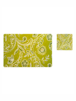 OBSESSIONS - Set of 6 printed Placemats & Coasters Green