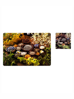 OBSESSIONS - Set of 6 printed Placemats & Coasters D.Green