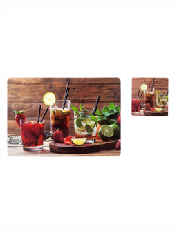 OBSESSIONS - Set of 6 printed Placemats & Coasters L.Brown